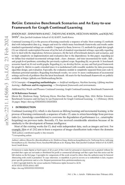 BeGin: Extensive Benchmark Scenarios and An Easy-to-use Framework for
  Graph Continual Learning