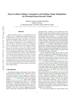 Deep Curvilinear Editing: Commutative and Nonlinear Image Manipulation
  for Pretrained Deep Generative Model