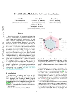 Direct-Effect Risk Minimization for Domain Generalization