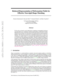 Reduced Representation of Deformation Fields for Effective Non-rigid
  Shape Matching