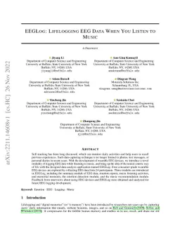 EEGLog: Lifelogging EEG Data When You Listen to Music