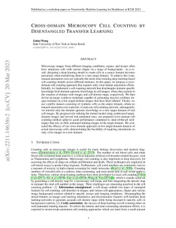 Cross-domain Microscopy Cell Counting by Disentangled Transfer Learning