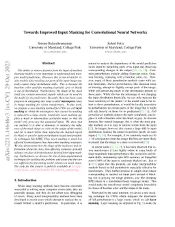 Towards Improved Input Masking for Convolutional Neural Networks
