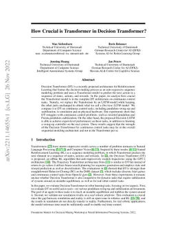 How Crucial is Transformer in Decision Transformer?