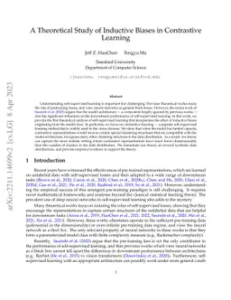 A Theoretical Study of Inductive Biases in Contrastive Learning