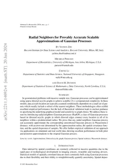 Radial Neighbors for Provably Accurate Scalable Approximations of
  Gaussian Processes