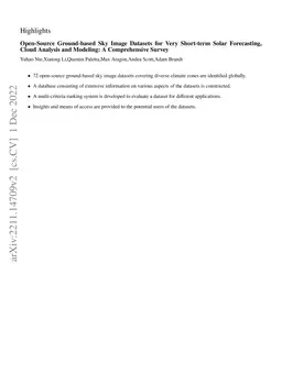 Open-Source Ground-based Sky Image Datasets for Very Short-term Solar
  Forecasting, Cloud Analysis and Modeling: A Comprehensive Survey