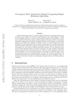 Convergence Rate Analysis for Optimal Computing Budget Allocation
  Algorithms
