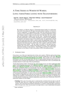 A Time Series is Worth 64 Words: Long-term Forecasting with Transformers