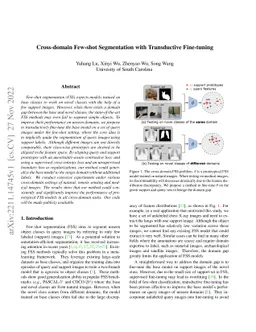 Cross-domain Few-shot Segmentation with Transductive Fine-tuning