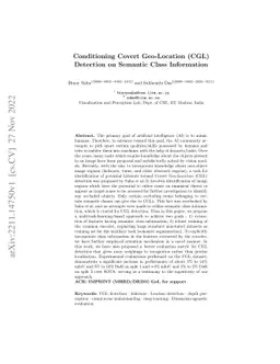 Conditioning Covert Geo-Location (CGL) Detection on Semantic Class
  Information
