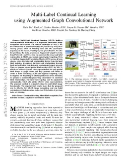 Multi-Label Continual Learning using Augmented Graph Convolutional
  Network