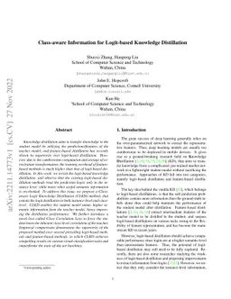 Class-aware Information for Logit-based Knowledge Distillation
