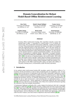 Domain Generalization for Robust Model-Based Offline Reinforcement
  Learning