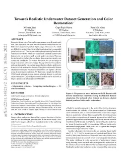 Towards Realistic Underwater Dataset Generation and Color Restoration