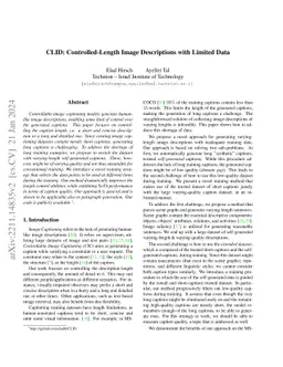 CLID: Controlled-Length Image Descriptions with Limited Data