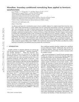 Waveflow: Enforcing boundary conditions in smooth normalizing flows with
  application to fermionic wave functions