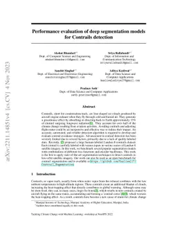 Performance evaluation of deep segmentation models for Contrails
  detection