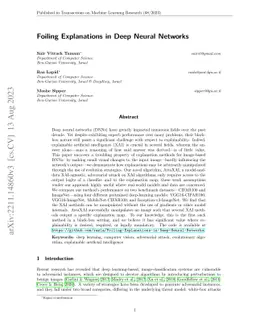 Foiling Explanations in Deep Neural Networks