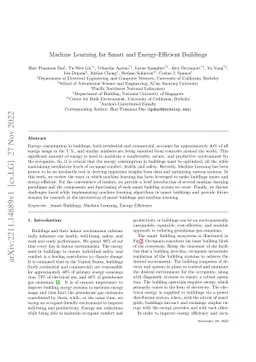 Machine Learning for Smart and Energy-Efficient Buildings