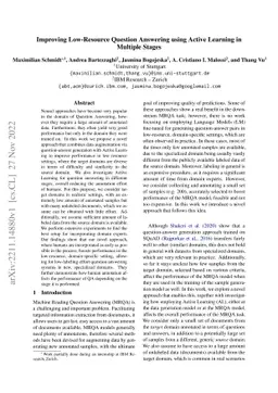 Improving Low-Resource Question Answering using Active Learning in
  Multiple Stages