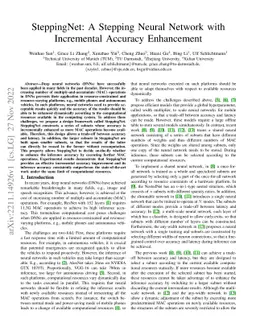 SteppingNet: A Stepping Neural Network with Incremental Accuracy
  Enhancement