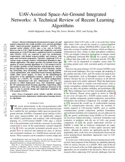 UAV-Assisted Space-Air-Ground Integrated Networks: A Technical Review of
  Recent Learning Algorithms