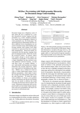 MGDoc: Pre-training with Multi-granular Hierarchy for Document Image
  Understanding