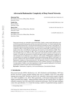 Adversarial Rademacher Complexity of Deep Neural Networks