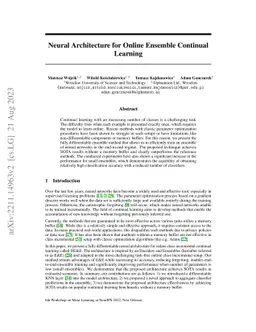 Neural Architecture for Online Ensemble Continual Learning