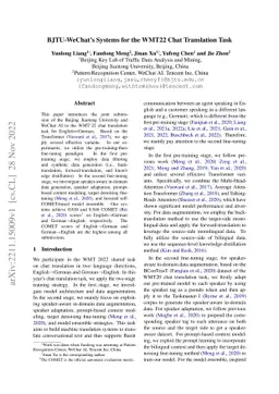 BJTU-WeChat's Systems for the WMT22 Chat Translation Task