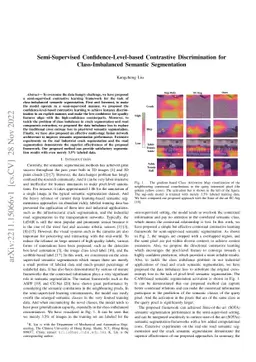 Semi-Supervised Confidence-Level-based Contrastive Discrimination for
  Class-Imbalanced Semantic Segmentation