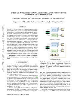 Inter-KD: Intermediate Knowledge Distillation for CTC-Based Automatic
  Speech Recognition