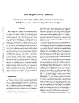 Class Adaptive Network Calibration