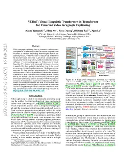 VLTinT: Visual-Linguistic Transformer-in-Transformer for Coherent Video
  Paragraph Captioning