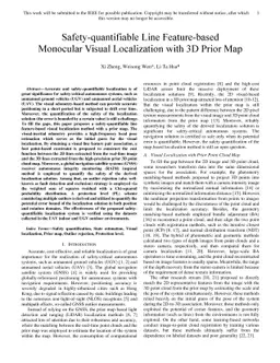 Safety-quantifiable Line Feature-based Monocular Visual Localization
  with 3D Prior Map