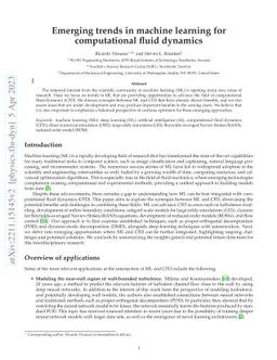 Emerging trends in machine learning for computational fluid dynamics
