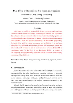 Data-driven multinomial random forest: A new random forest variant with
  strong consistency