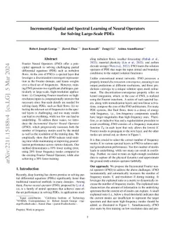 Incremental Spatial and Spectral Learning of Neural Operators for
  Solving Large-Scale PDEs