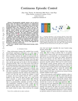 Continuous Episodic Control