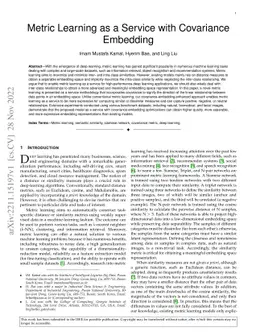 Metric Learning as a Service with Covariance Embedding