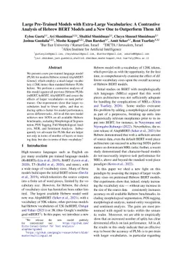 Large Pre-Trained Models with Extra-Large Vocabularies: A Contrastive
  Analysis of Hebrew BERT Models and a New One to Outperform Them All