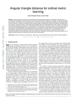 Angular triangle distance for ordinal metric learning