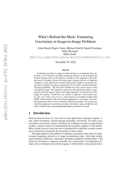 What's Behind the Mask: Estimating Uncertainty in Image-to-Image
  Problems