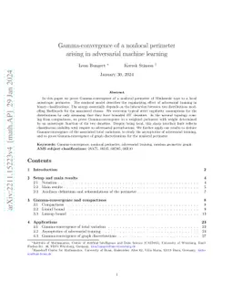 Gamma-convergence of a nonlocal perimeter arising in adversarial machine
  learning