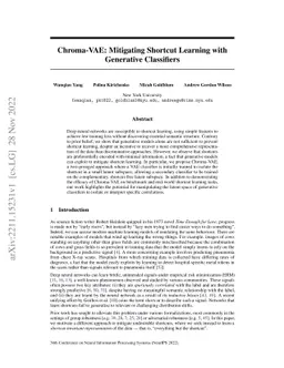 Chroma-VAE: Mitigating Shortcut Learning with Generative Classifiers