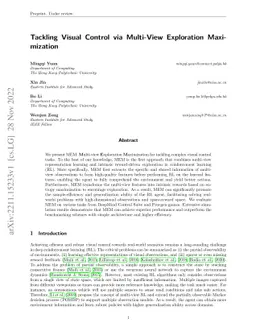 Tackling Visual Control via Multi-View Exploration Maximization