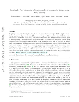 DeepAngle: Fast calculation of contact angles in tomography images using
  deep learning