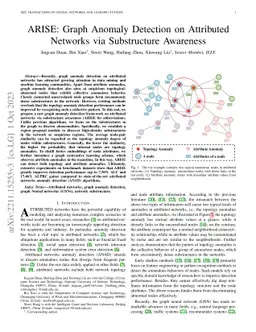 ARISE: Graph Anomaly Detection on Attributed Networks via Substructure
  Awareness
