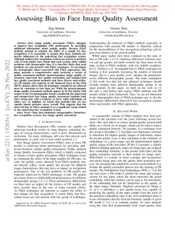 Assessing Bias in Face Image Quality Assessment